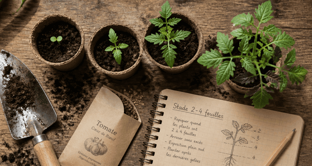 À combien de feuilles repiquer les tomates en godets