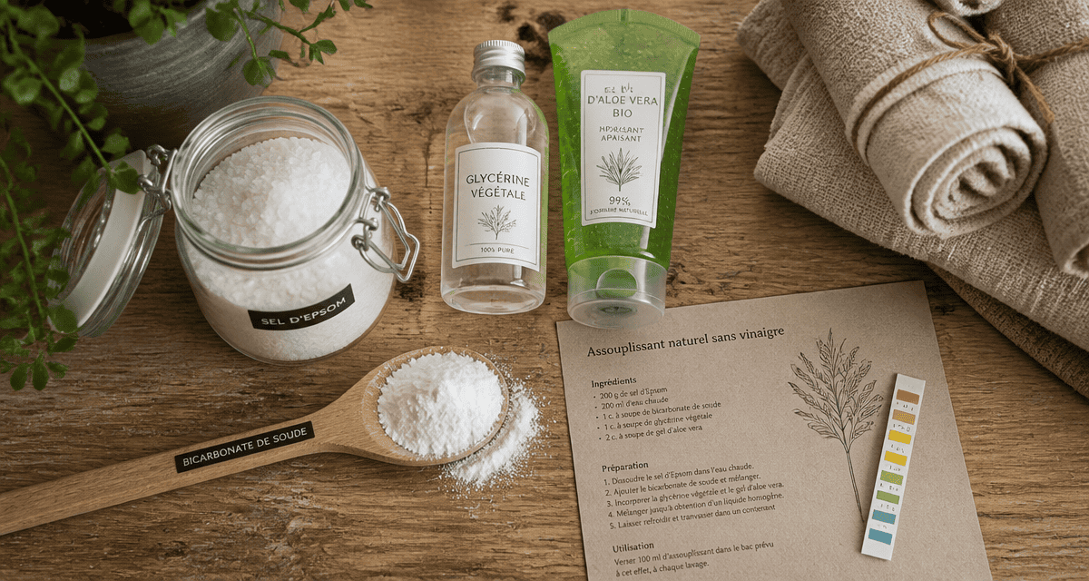 Assouplissant maison sans vinaigre en bocal, ingrédients naturels