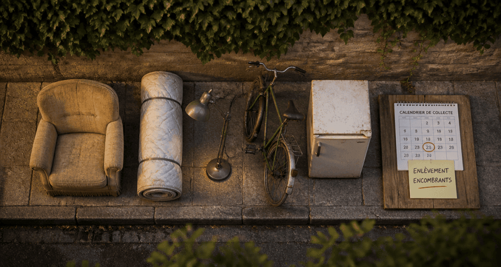 encombrants bordeaux objets sur trottoir