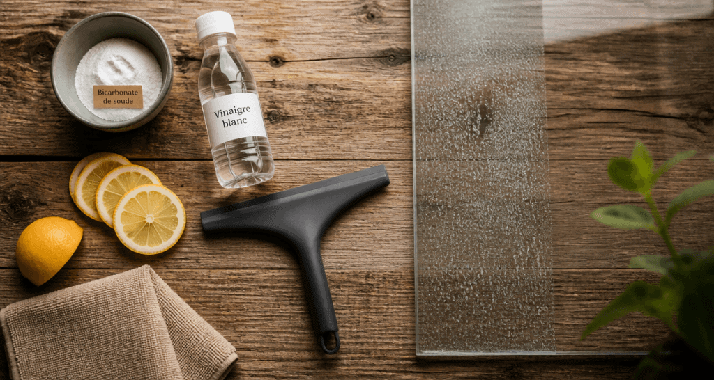Enlever le calcaire sur les parois de douche avec produits naturels