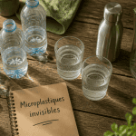 microplastique bouteille d eau sur table avec alternatives