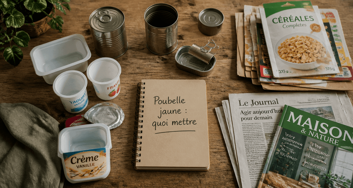 poubelle jaune quoi mettre emballages ménagers tri