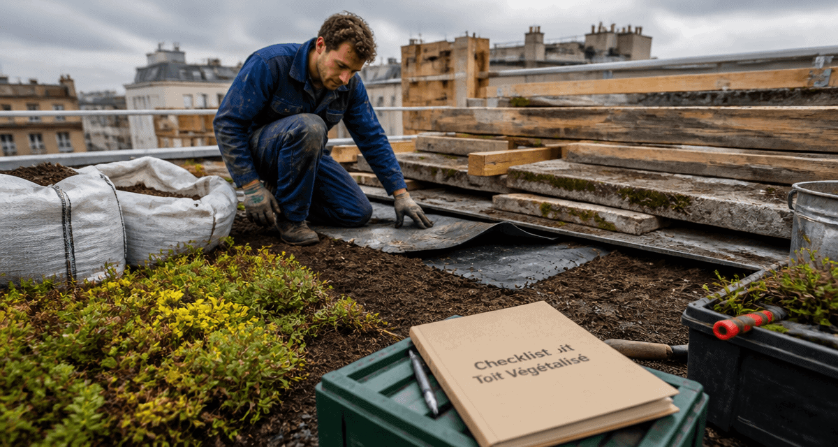 toit végétalisé inconvénient ouvrier contrôle membrane