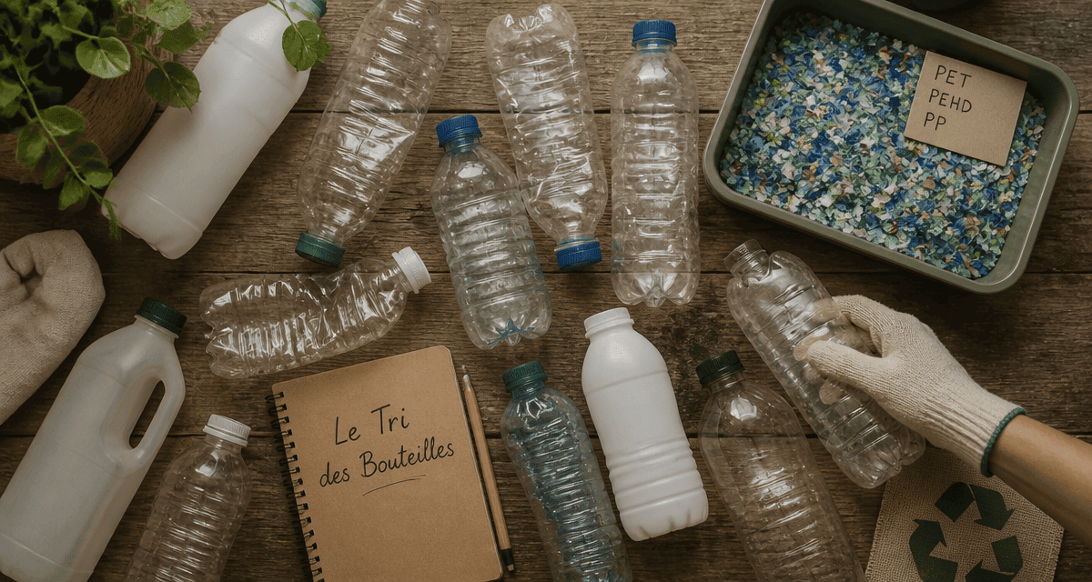 tri bouteille plastique main trie bouteilles