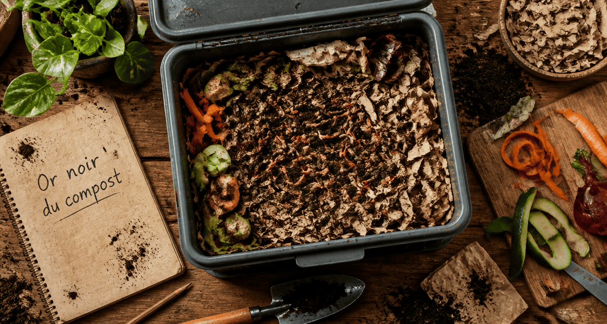 vers de terre compost dans bac lombricompost