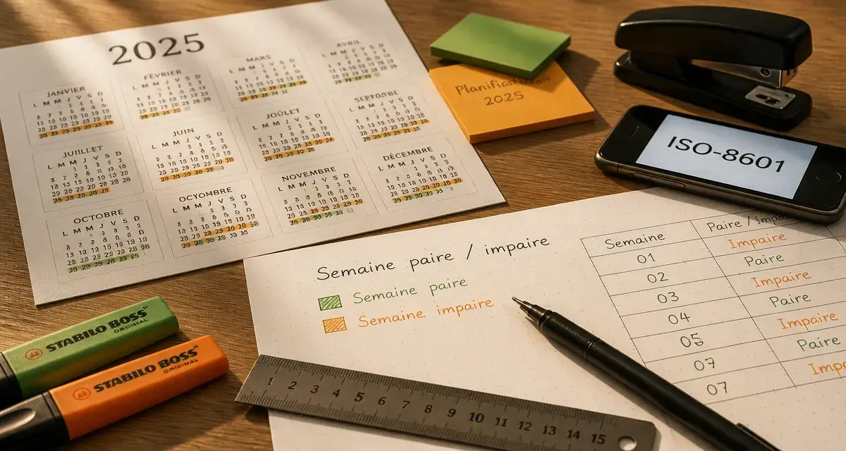 Calendrier 2025 semaine paire et impaire, guide pratique