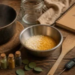 comment faire fondre de la cire de bougie sur plan de travail