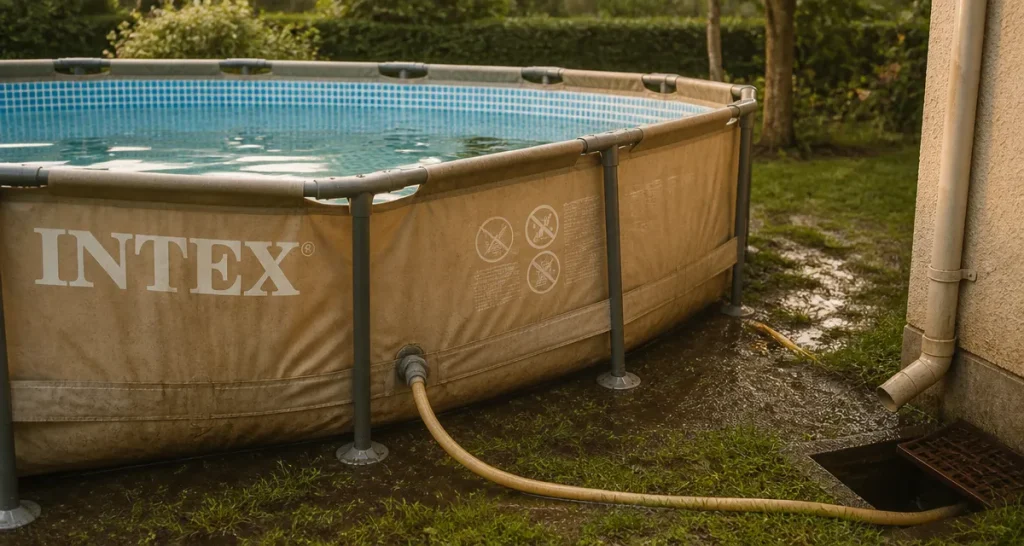 comment vidanger une piscine intex : vidange sécurisée avec tuyau et écoulement