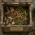 composteur jardin ouvert matières brunes vertes