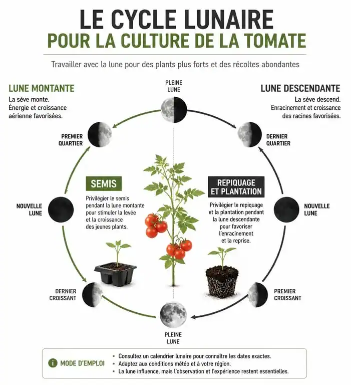 Calendrier lunaire pour le semis et la culture des tomates au potager