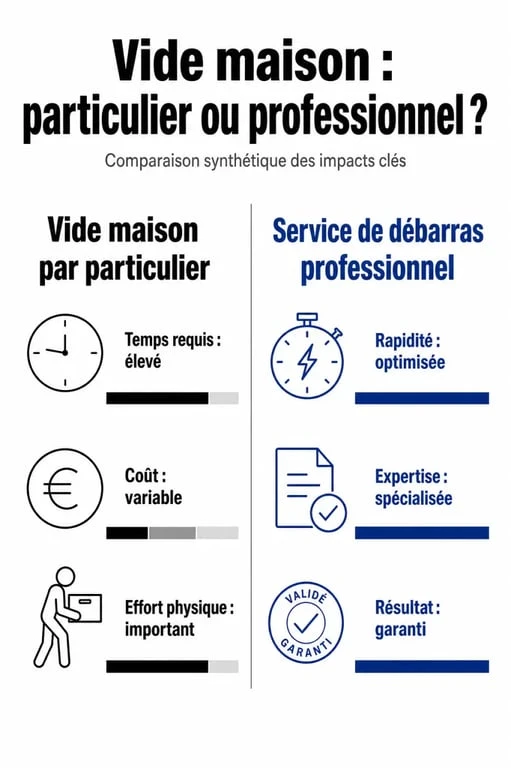 Comparatif entre organiser un vide maison à Roanne soi-même ou faire appel à un professionnel du débarras