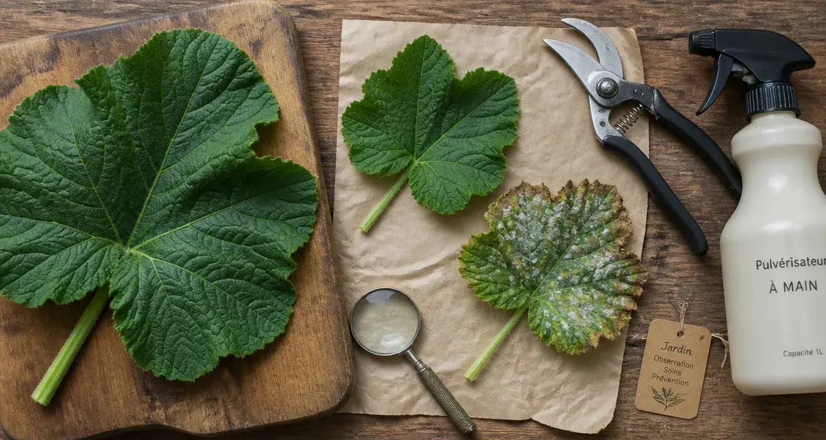 Feuille de courgettes avec taches : maladies à identifier