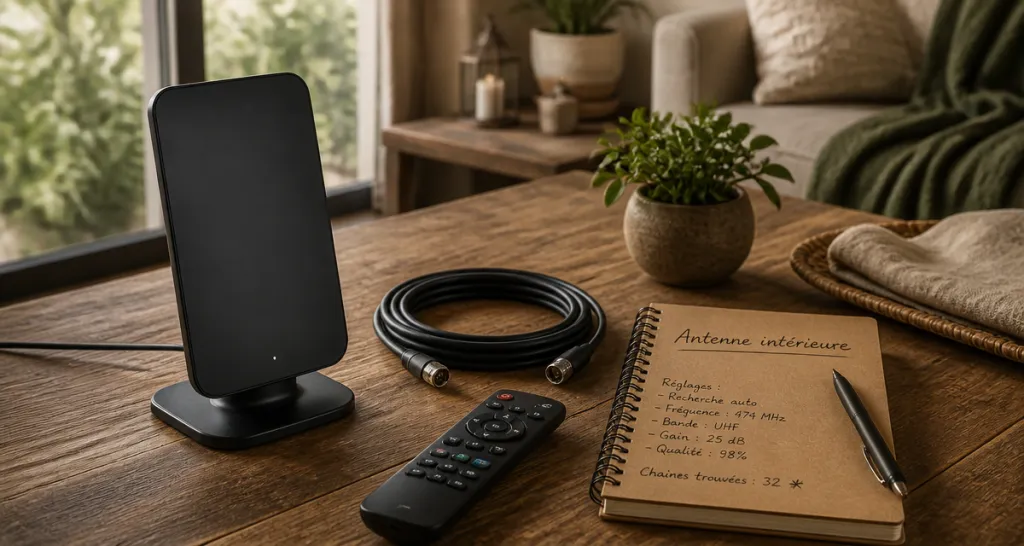 meilleure antenne interieure tv sur table en bois
