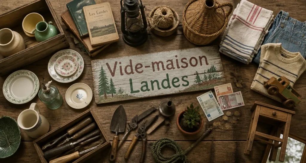 vide maison 40 table objets Landes