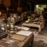 Vide maison 88, table de brocante et objets à chiner