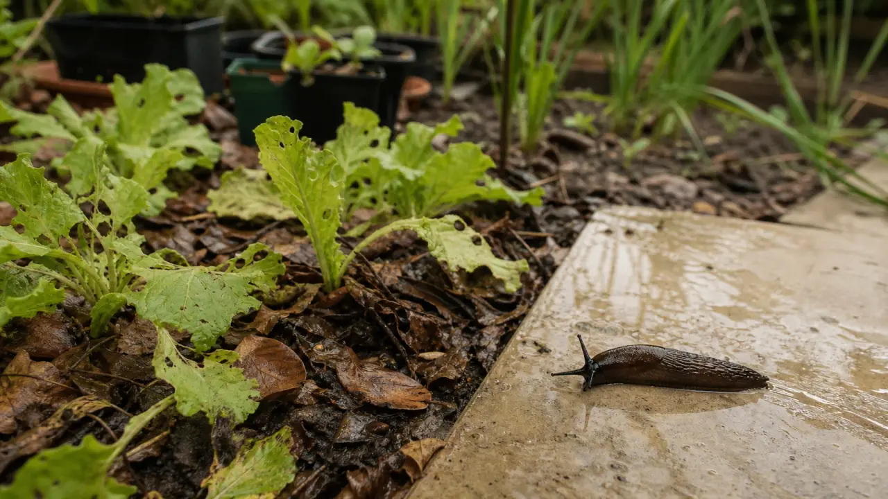 À quoi servent les limaces : limace au jardin après la pluie, jeunes plants protégés