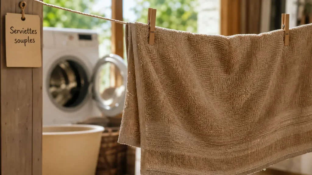 Serviettes de toilette moelleuse sans sèche-linge : séchage à l’air et astuces 40°C et vinaigre blanc