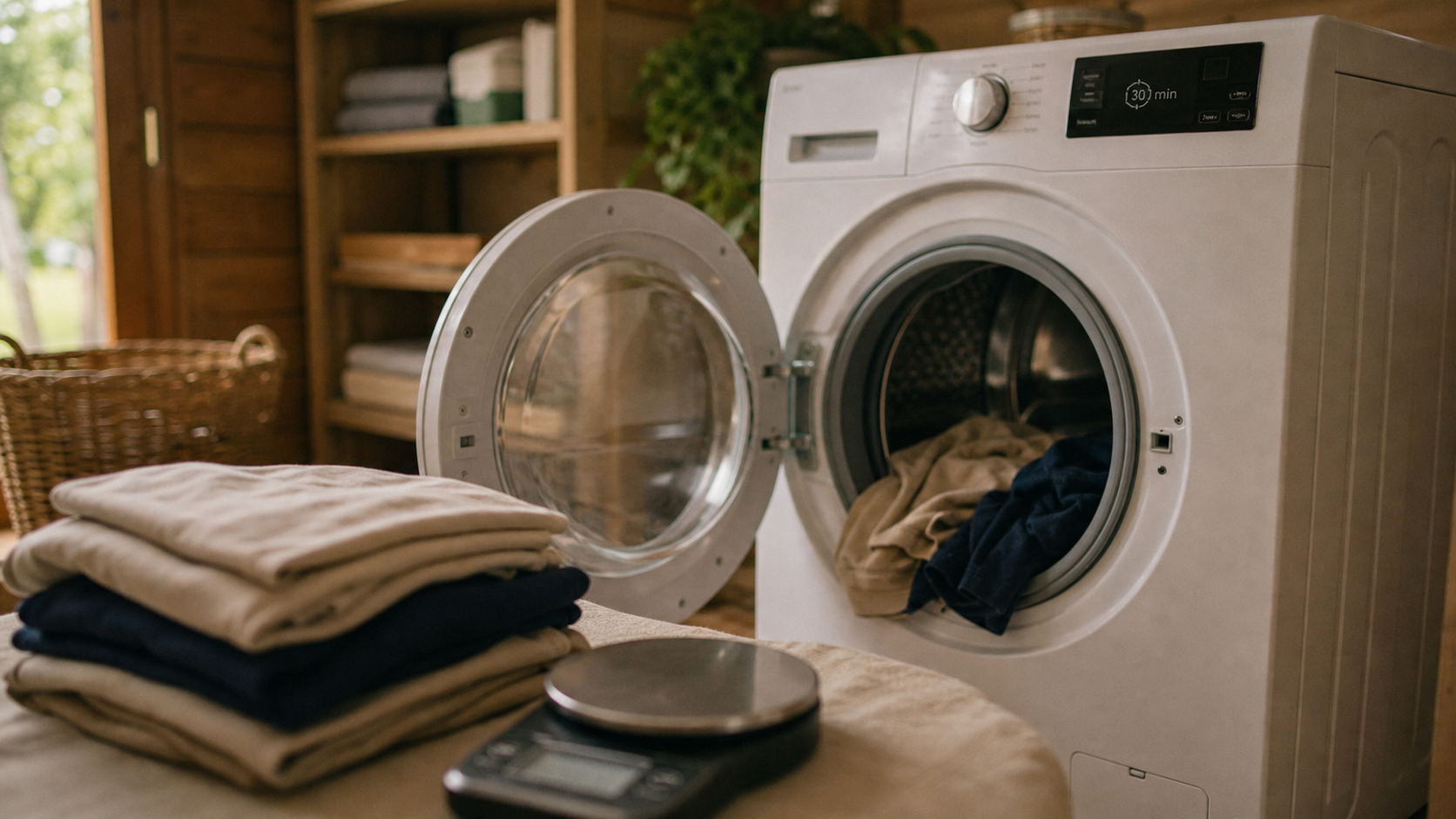 Lavage rapide 30 minutes quelle température : lave-linge blanc avec linge peu sale