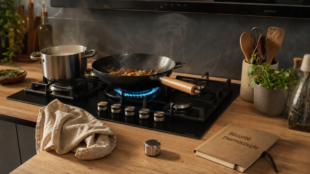 Meilleur plaque de cuisson gaz 5 feux : wok 11 kW, thermocouple, flamme bleue