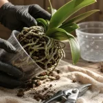 Quand rempoter une orchidée : racines de phalaenopsis au rempotage