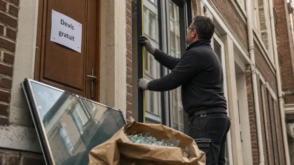 Vitre cassée à Paris : urgence, prix clair et artisan local sans mauvaise surprise