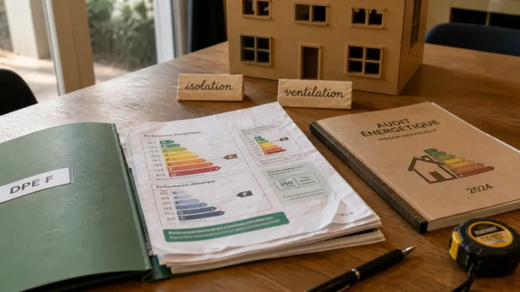 Achat d’une maison DPE F : aucune obligation de travaux à l’achat, mais 4 vérifications s’imposent