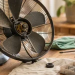 Comment demonter un ventilateur sur pied : grille et pales visibles