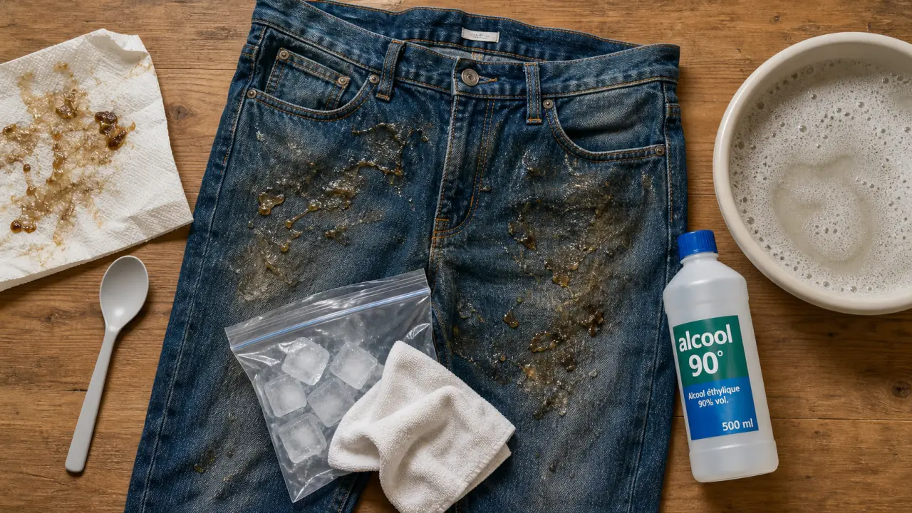 Enlever des taches de resine sur jean : méthode sans abîmer le tissu