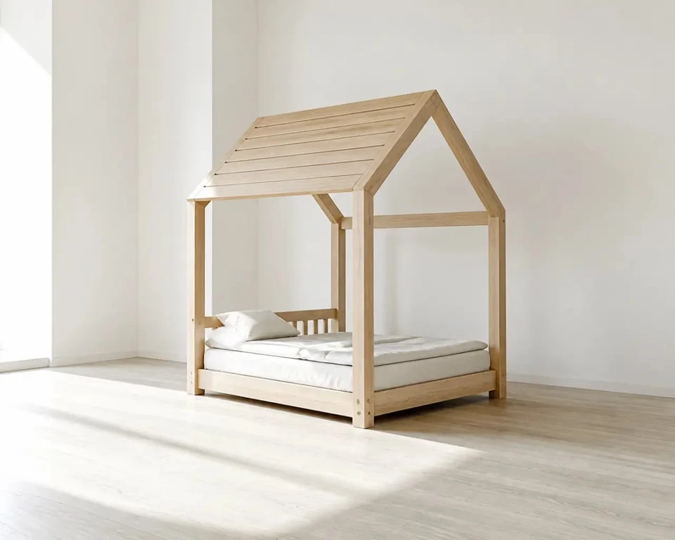 Plan pour lit cabane dans une chambre d'enfant avec structure en bois