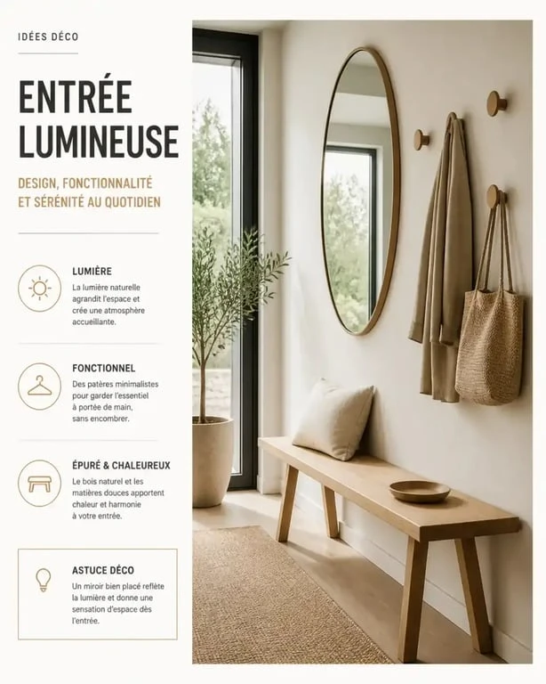 Idée de déco entrée maison moderne et organisée