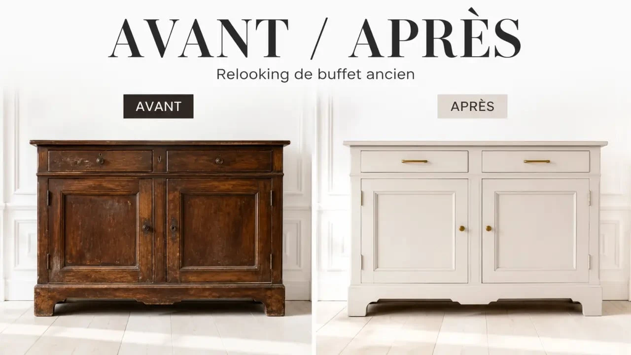 Relooking meuble avant après d’un buffet ancien transformé