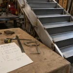 Fabriquer un escalier en metal : calcul de pente et limons métalliques en atelier