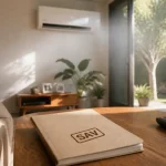 Meilleur marque de climatiseur : split Daikin, Mitsubishi ou Panasonic dans un salon lumineux
