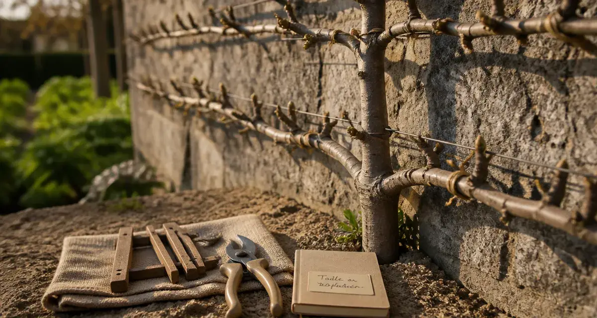 Pommier espalier : taille et palissage contre un mur