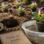 Quand planter des pensées : motte en godet et plants espacés