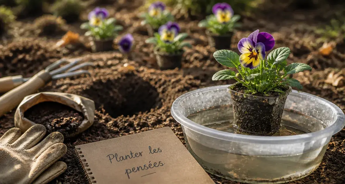 Quand planter des pensées : motte en godet et plants espacés