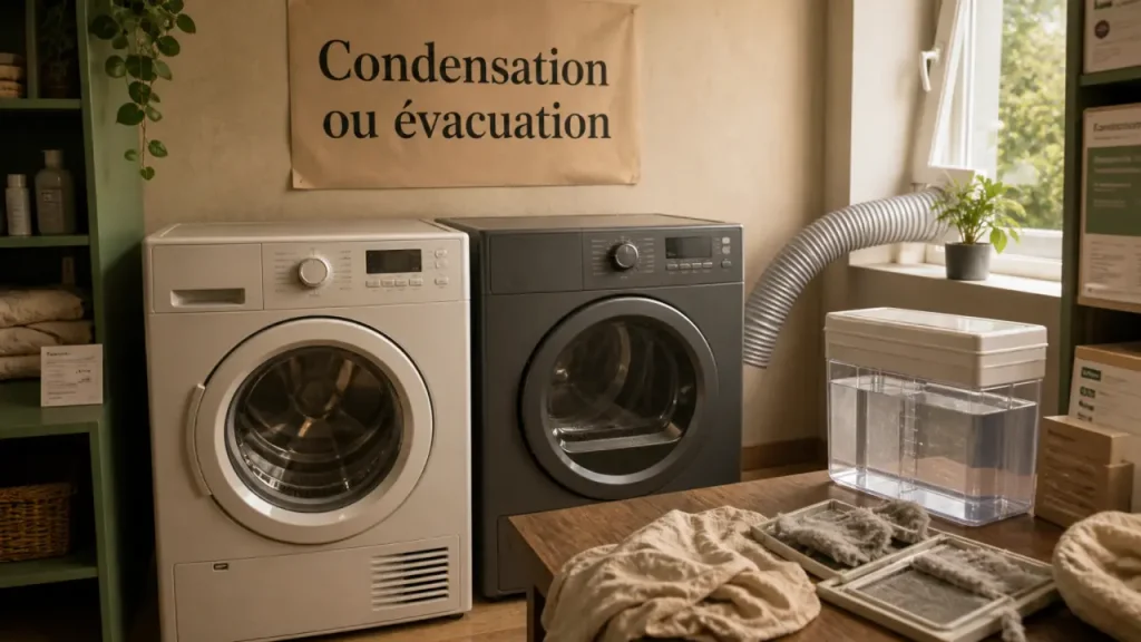 Sèche-linge à condensation ou à évacuation : installation, entretien, consommation, le vrai écart