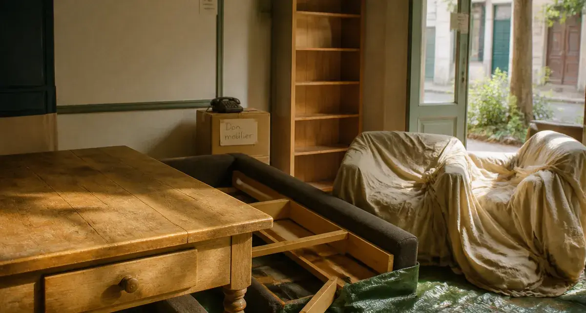 Association pour donner meubles : mobilier emballé pour seconde vie
