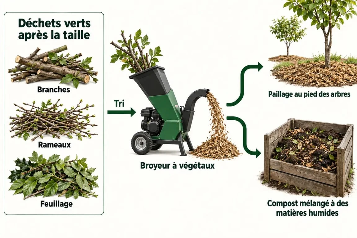 Broyeur à végétaux : transformation des déchets verts en paillage ou compost