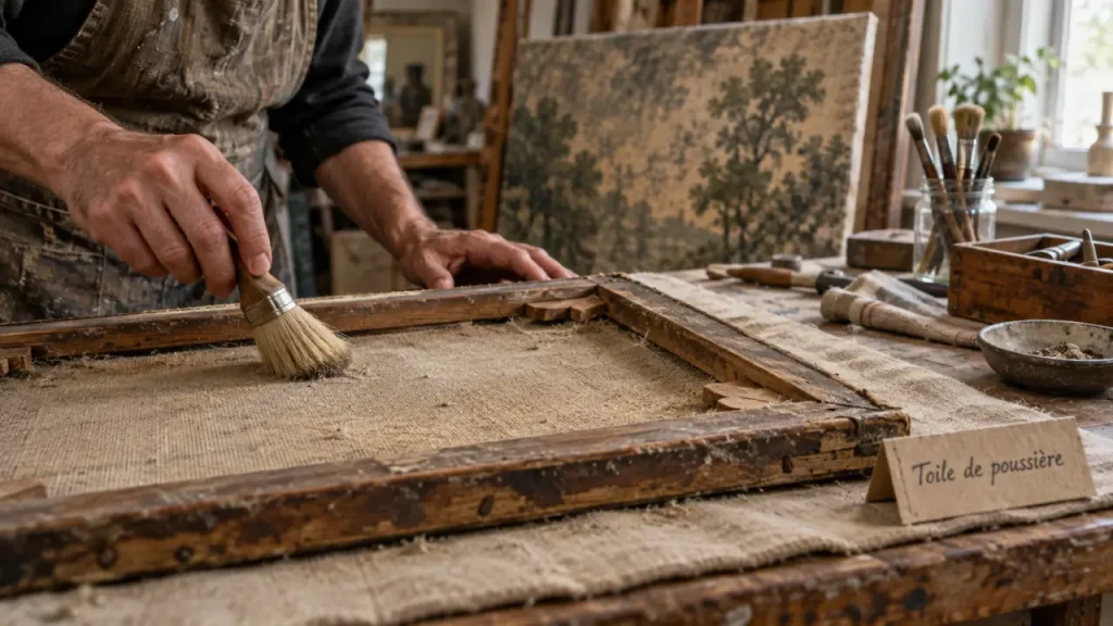 Toile de poussière : reconnaître le dépôt, nettoyer le tableau et choisir un fond décoratif