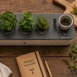 Veritable potager d’intérieur avec 4 Lingots® et LED horticole, prêt à récolter