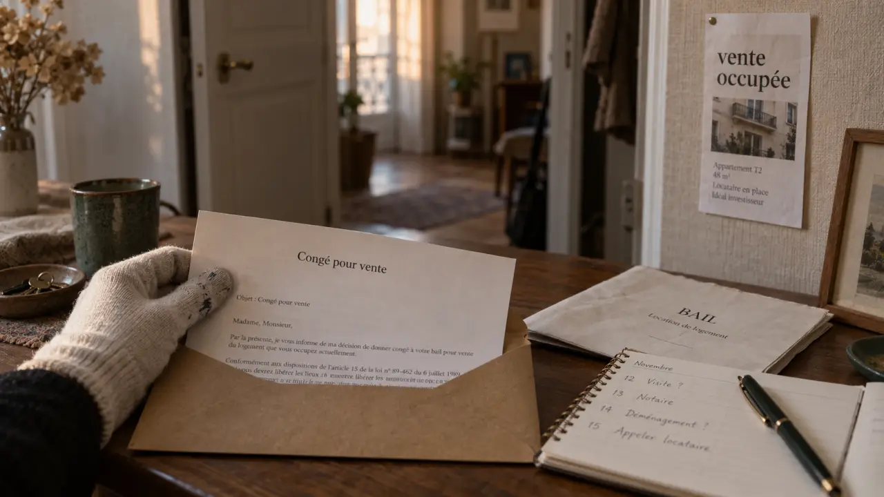 Locataire vente appartement : courrier de congé pour vendre, départ non immédiat